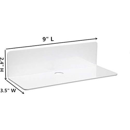IEEK Juego de 4 Estantes Flotantes Acrílico 22.86x8.89 cm Blanco
