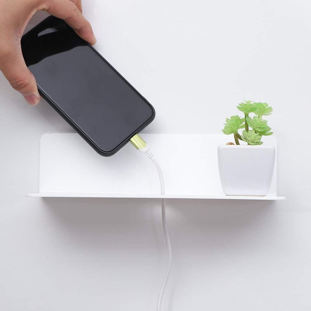 IEEK Juego de 4 Estantes Flotantes Acrílico 22.86x8.89 cm Blanco