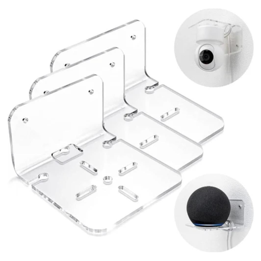Estante de Pared Acrílico Transparente HM DONSON - Juego de 3 Soportes