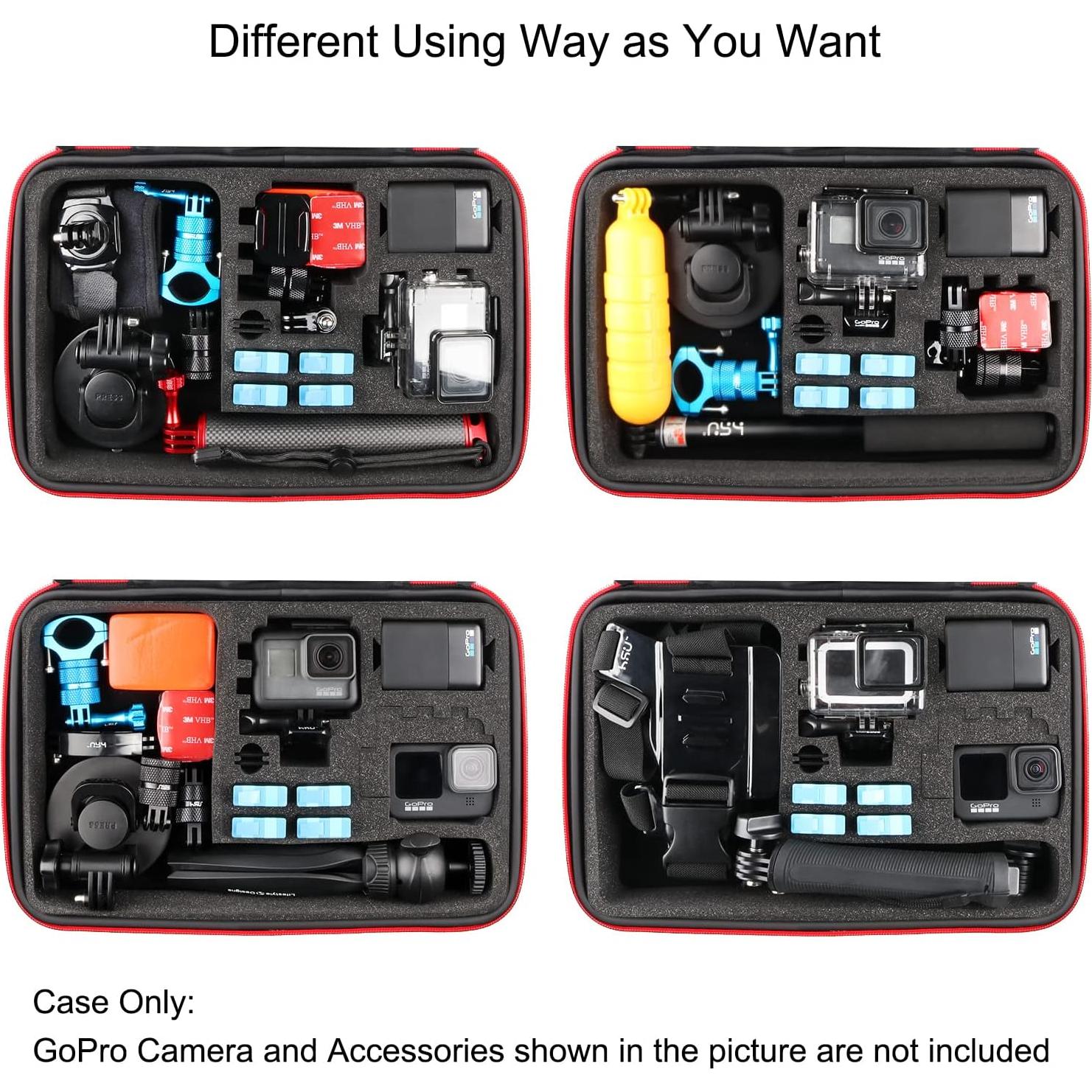 Funda HSU Grande para GoPro Hero 13, 12, 11, 10, 9, 8, 7, 6, 5 - Impermeable y Personalizable