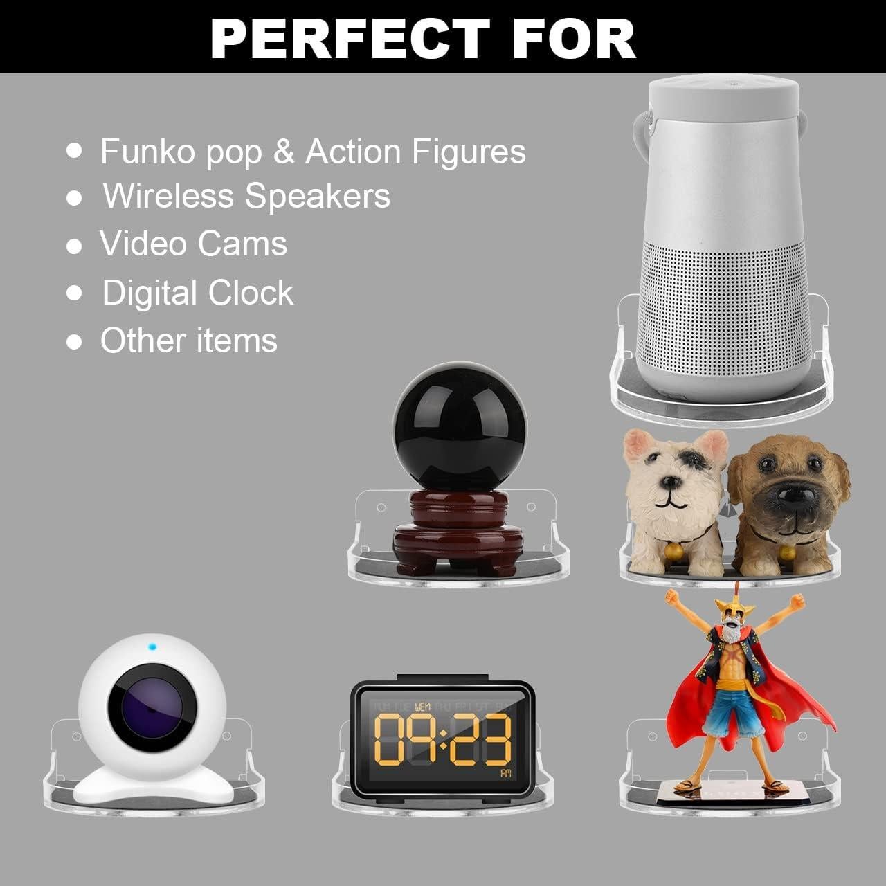 Estante Flotante TXEsign Pequeño Acrílico Blanco 12.7x12.1 cm