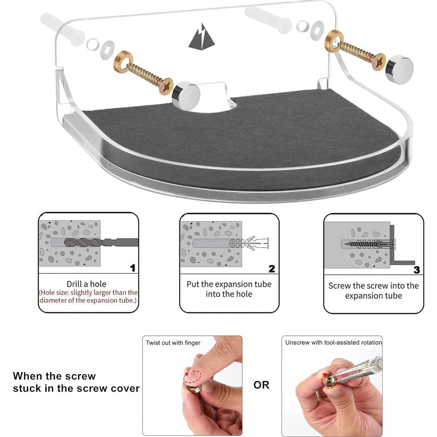 Estante Flotante TXEsign Pequeño Acrílico Blanco 12.7x12.1 cm