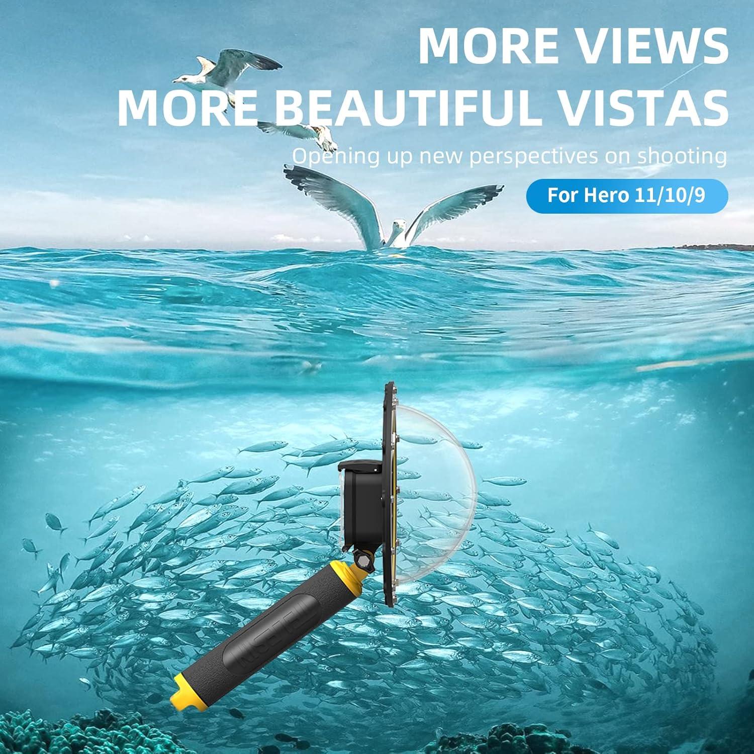 Lente Domo Impermeable TELESIN 6" para GoPro Hero 13/12/11/10/9