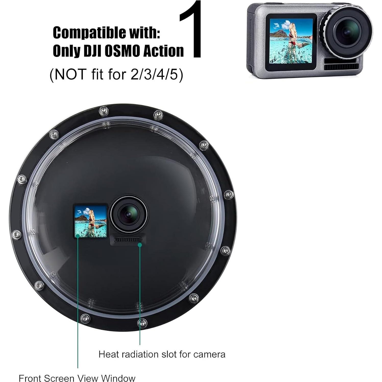 Domo Impermeable YALLSAME para DJI OSMO Action 1 - 15.24 cm