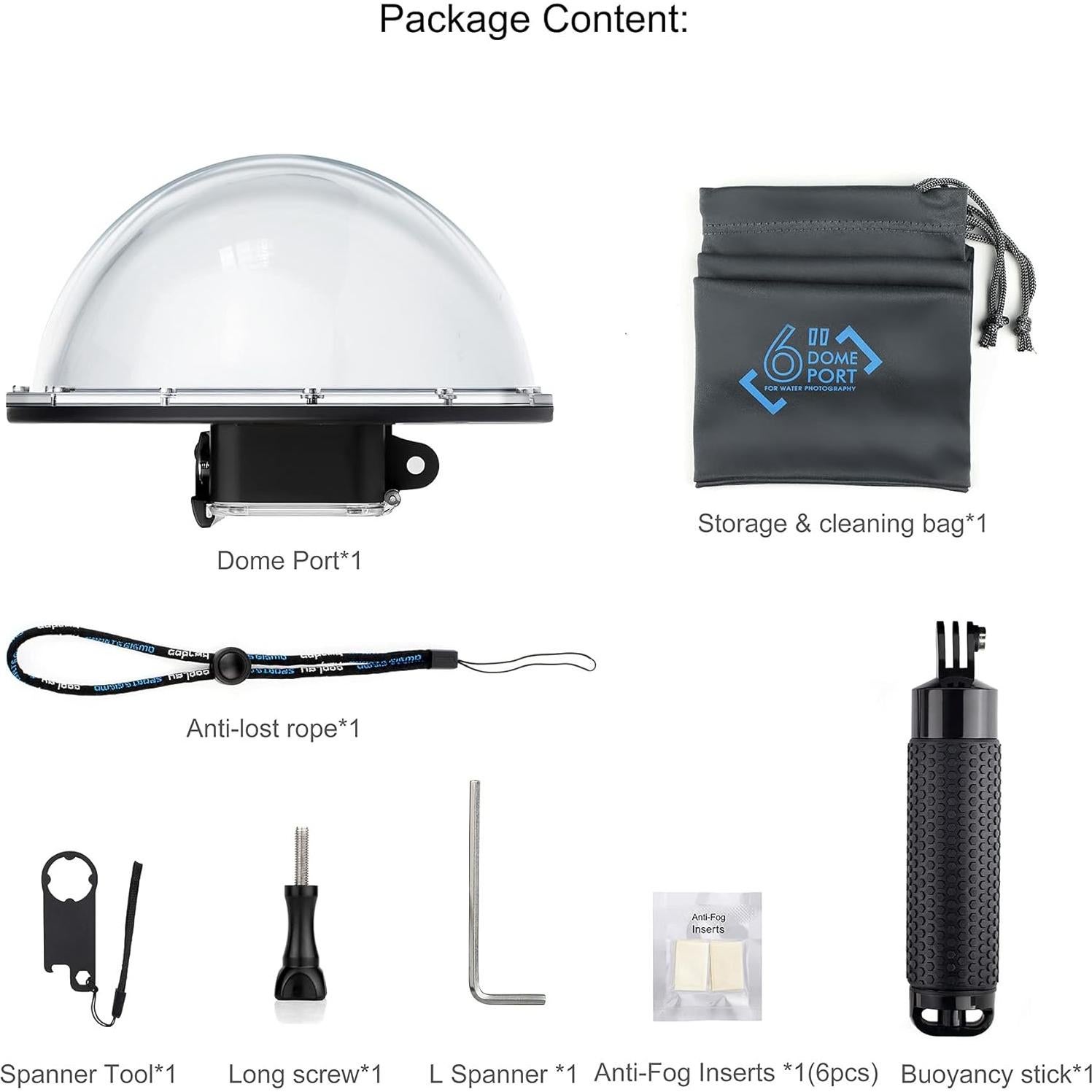 Domo Impermeable YALLSAME para DJI OSMO Action 1 - 15.24 cm