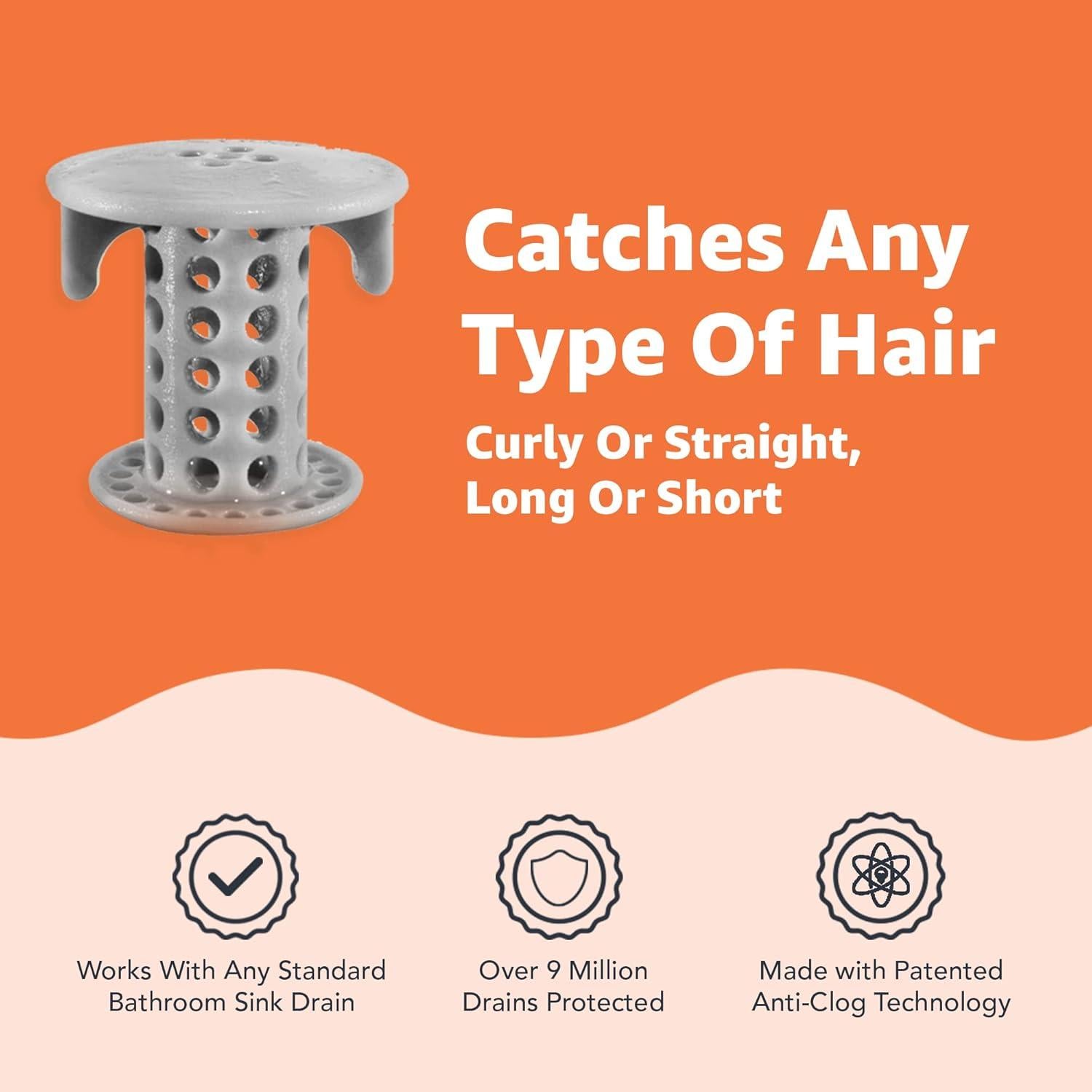 SinkShroom TubShroom Colador Drenaje Lavabo Gris