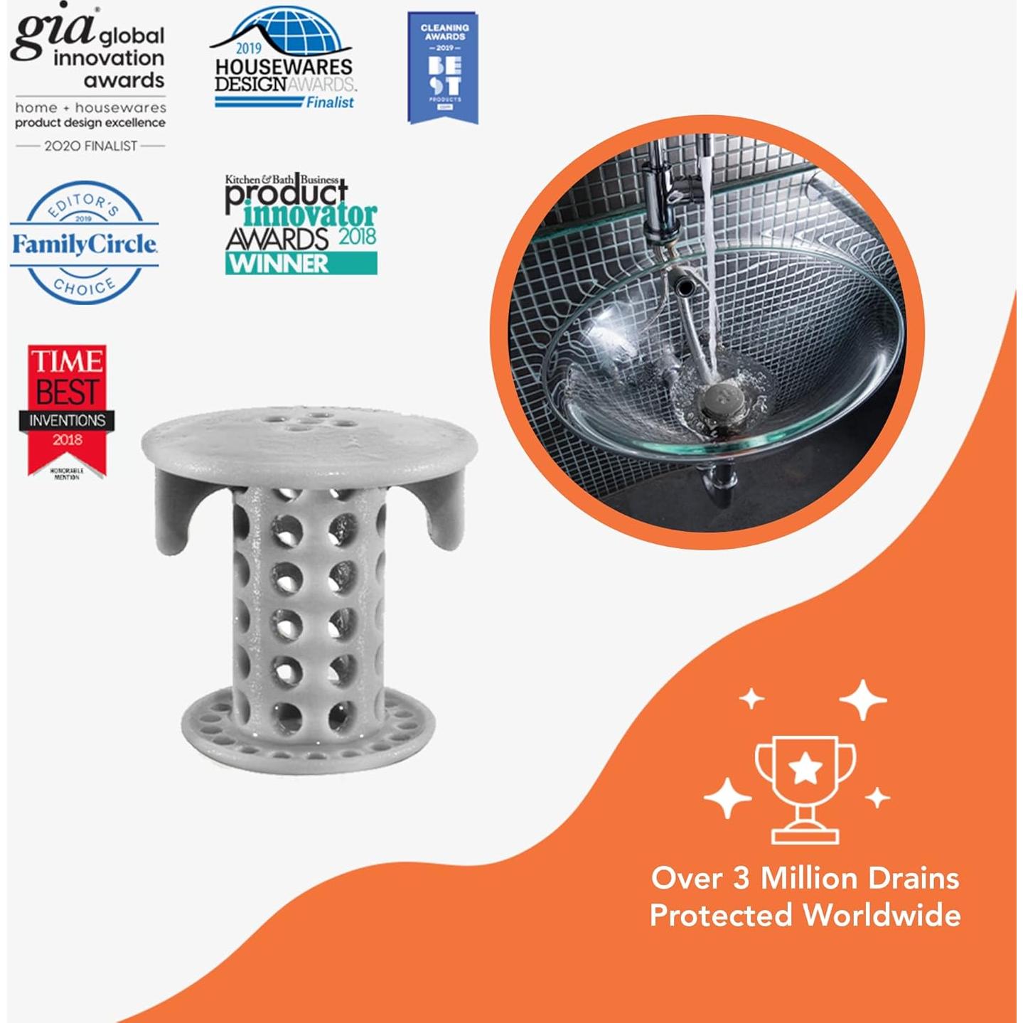 SinkShroom TubShroom Colador Drenaje Lavabo Gris