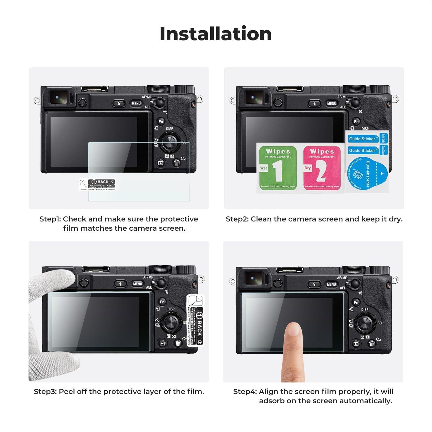 K&F Concept Protector de Pantalla y Cubierta Zapata Fría para Cámara Sony NEX 7/6/5/3N/A6600/A6100/A6400/A6300/A6000/A5000