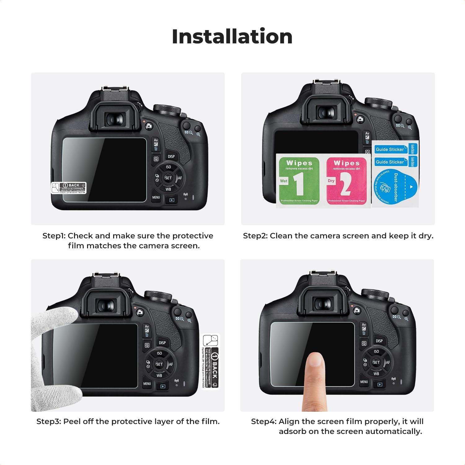 Protector de Pantalla K&F Concept para Canon EOS Rebel T7 T6 T5