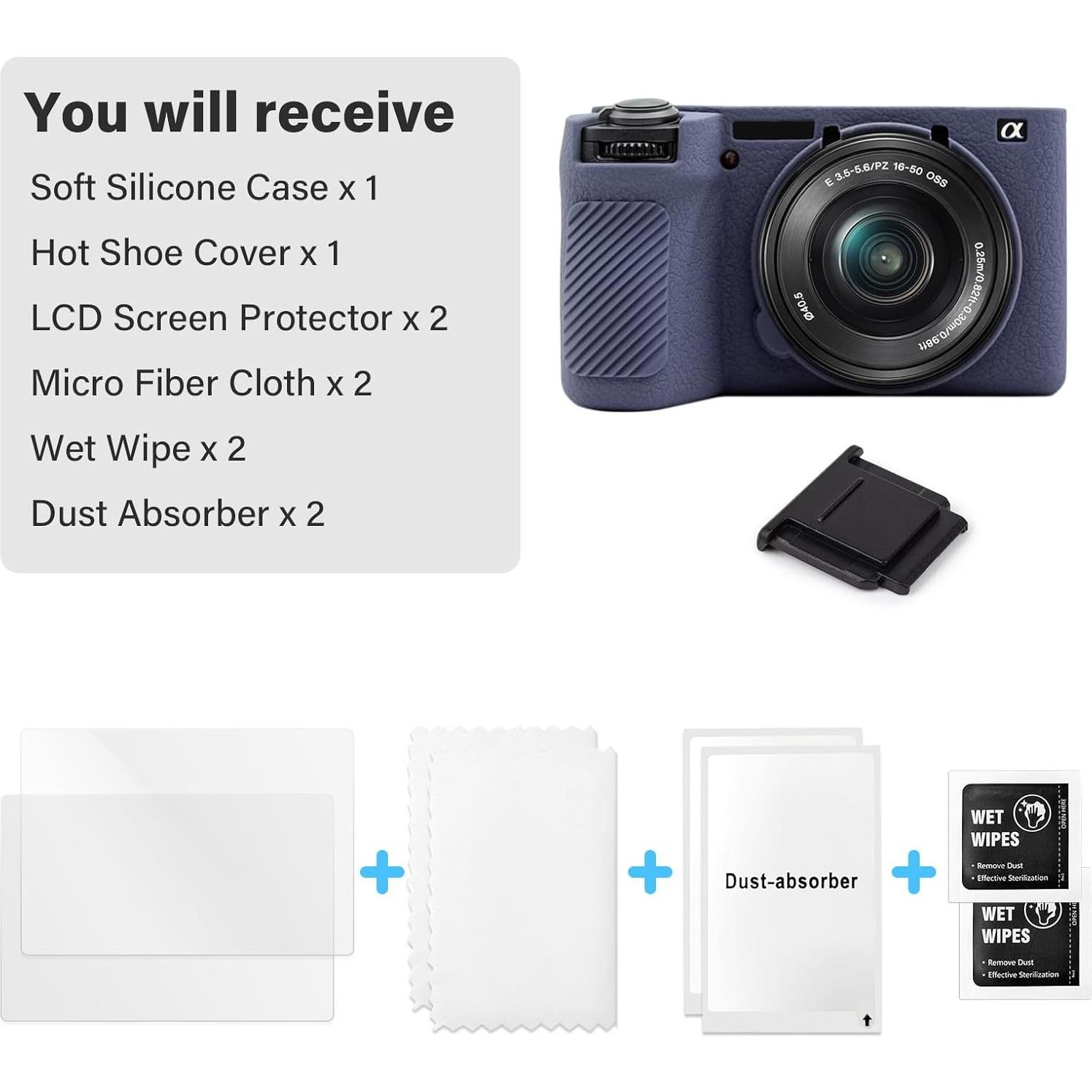 Kit Accesorios Sony Alpha 6700 - Funda Silicona y Protectores