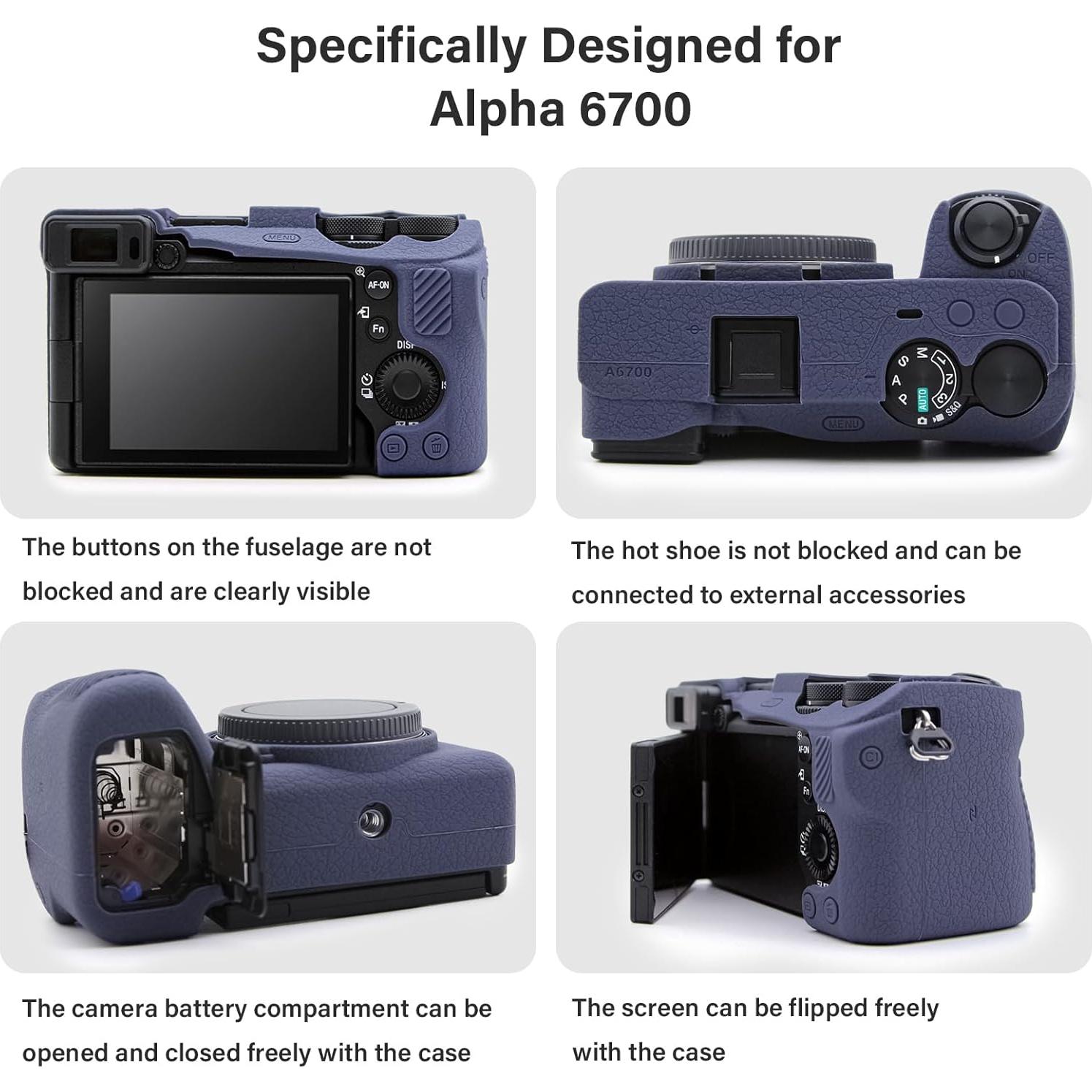 Kit Accesorios Sony Alpha 6700 - Funda Silicona y Protectores