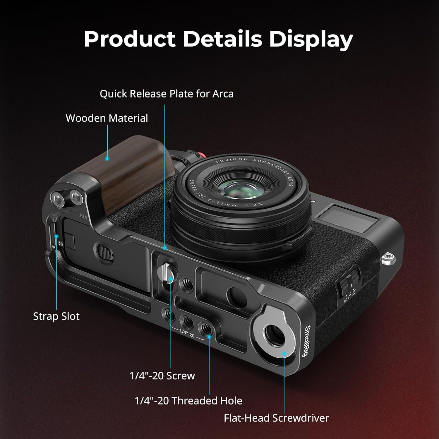 Mango en L de Madera SMALLRIG 4805 para FUJIFILM X100VI/X100V