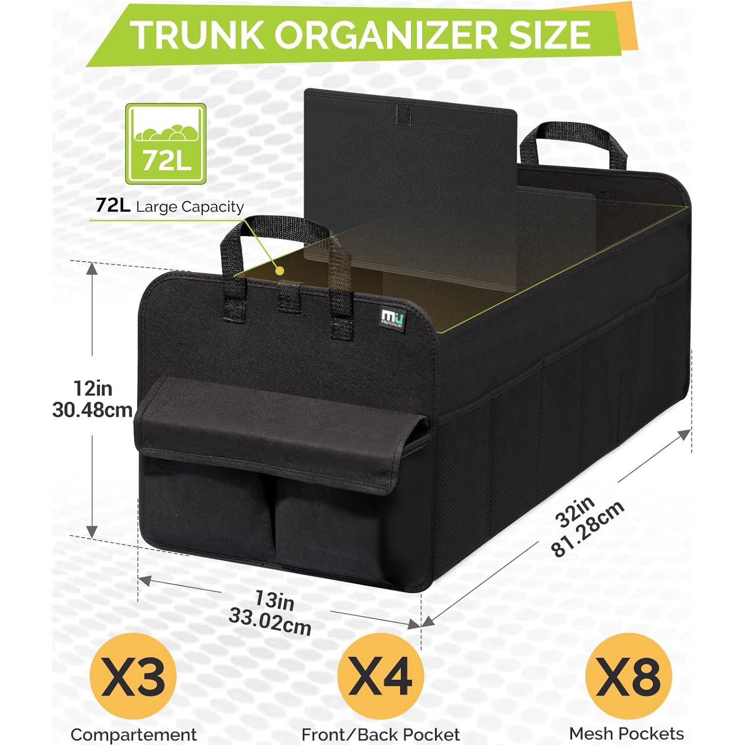 Organizador de Maletero MIU COLOR Plegable 81x33x30cm Negro