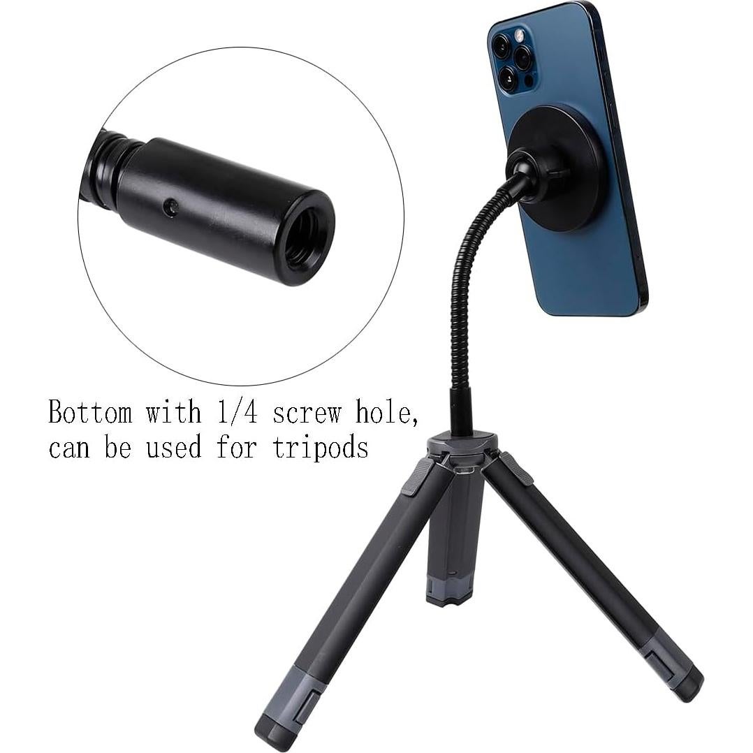 Soporte Magnético para Teléfono iPhone 15/14/13/12 - Adaptador Trípode