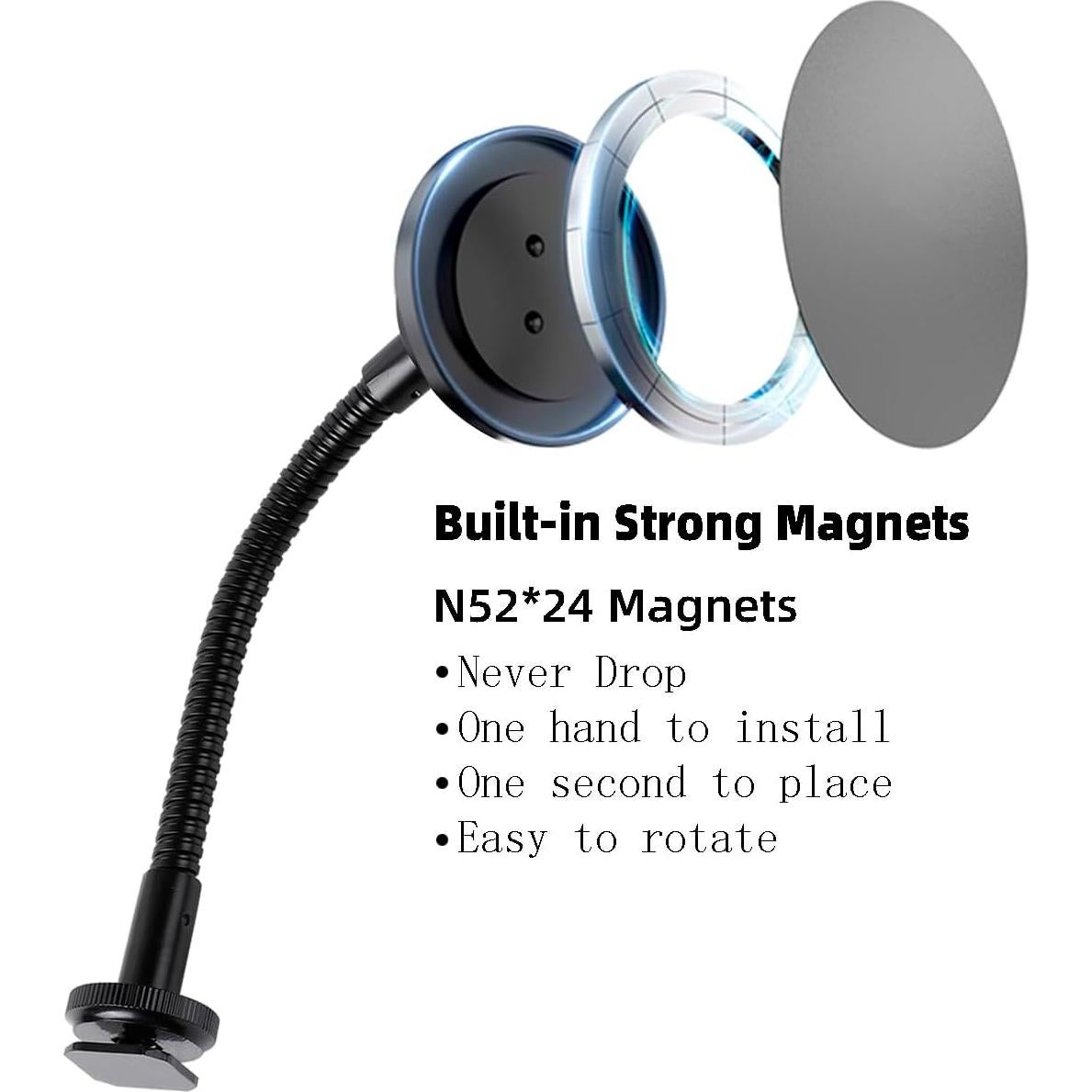 Soporte Magnético para Teléfono iPhone 15/14/13/12 - Adaptador Trípode