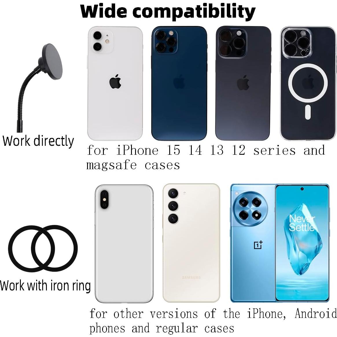 Soporte Magnético para Teléfono iPhone 15/14/13/12 - Adaptador Trípode