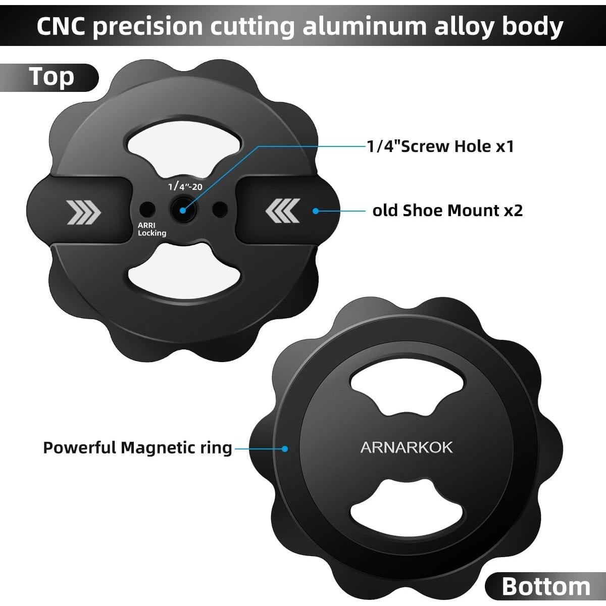 Adaptador de Montaje Magnético para Teléfono Sunflower 1/4-20
