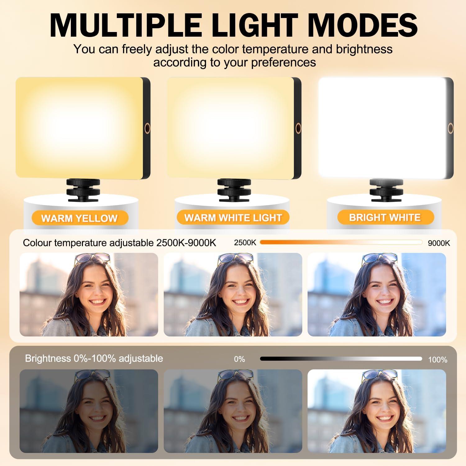 Luz de Selfie LED 120 Singwil - Batería 8000mAh, 3 Modos