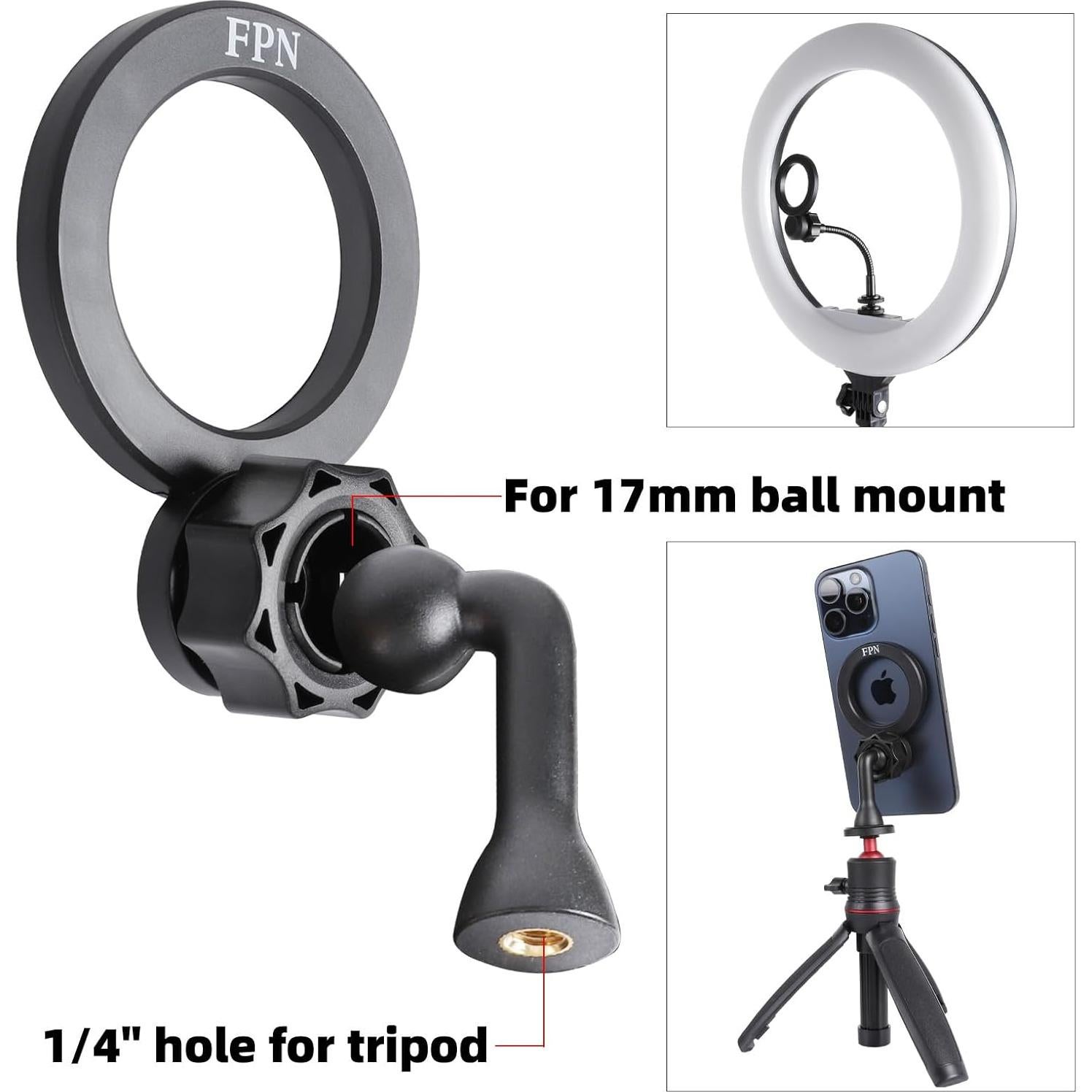 Adaptador de Soporte de Trípode Magnético MagSafe FPN para iPhone 12-16