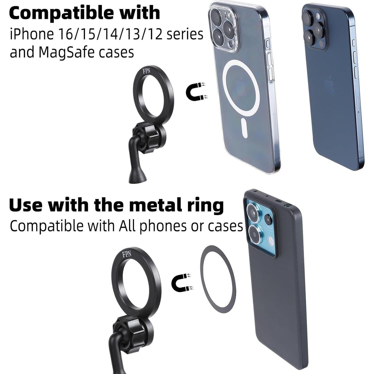 Adaptador de Soporte de Trípode Magnético MagSafe FPN para iPhone 12-16