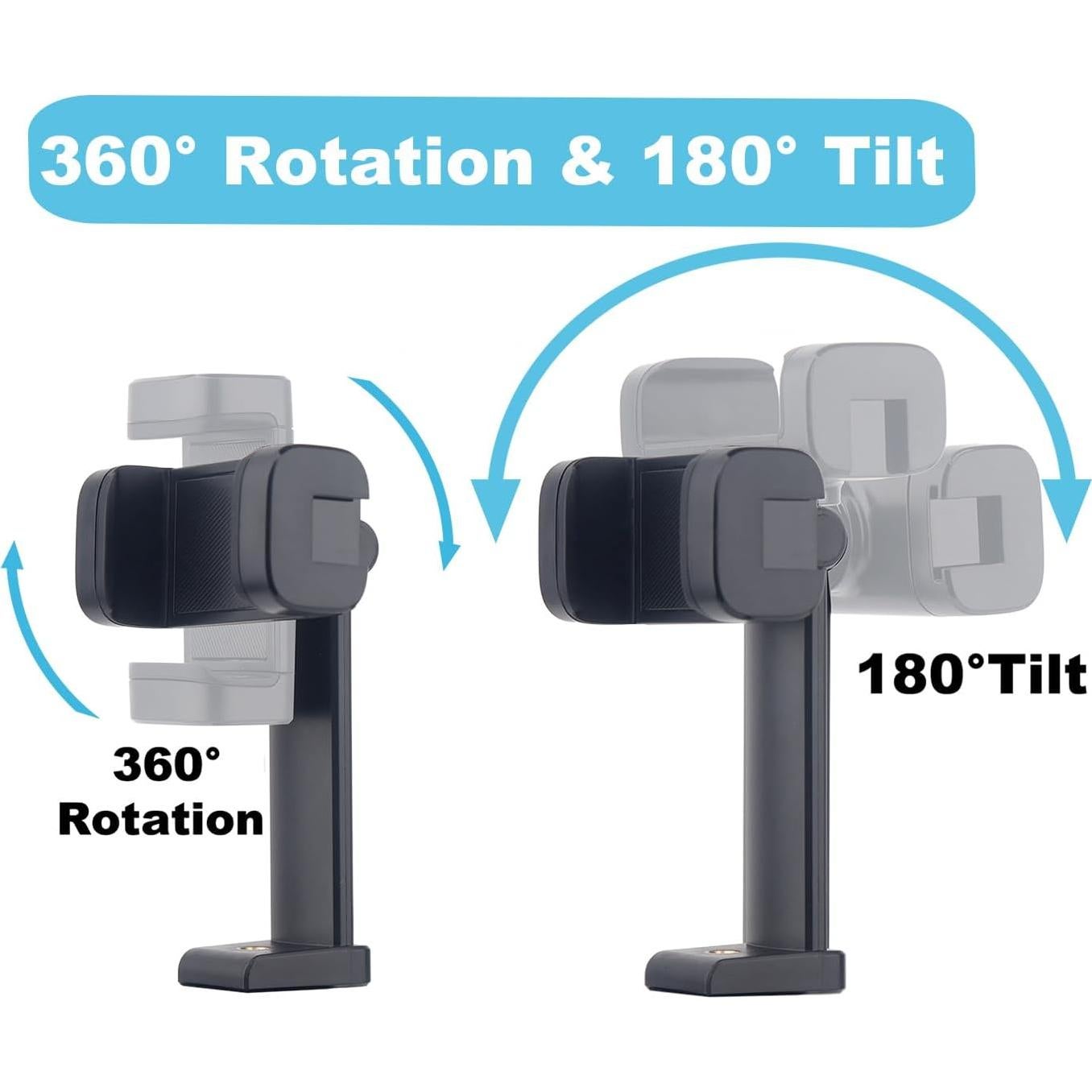 Soporte de trípode para teléfono Rigdance - 2PCS, 360° rotación