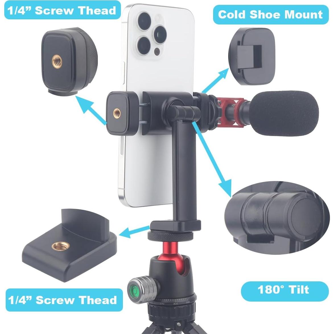 Soporte de trípode para teléfono Rigdance - 2PCS, 360° rotación
