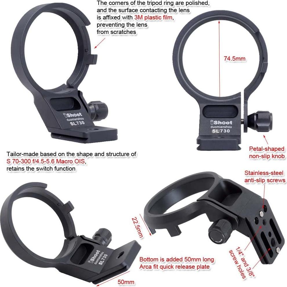Anillo de Montaje en Trípode iShoot IS-SL730 para Lente Panasonic Lumix S 70-300