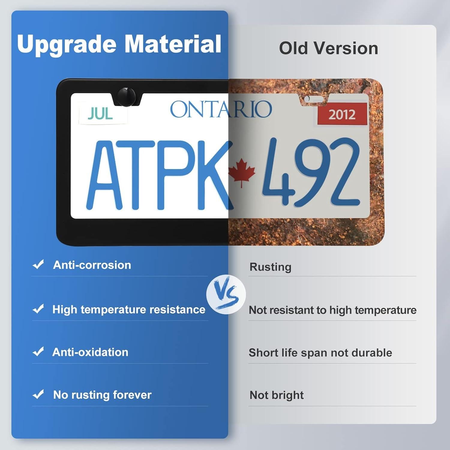 Paquete de 2 Marcos de Placa de Licencia QUANQIUFEI Negro