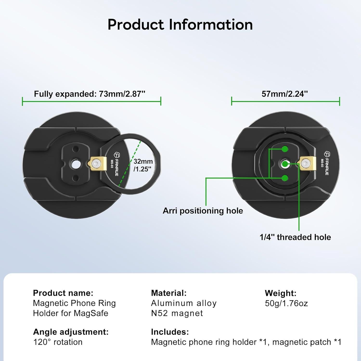 Soporte de Anillo Magnético FANAUE para Teléfono MagSafe