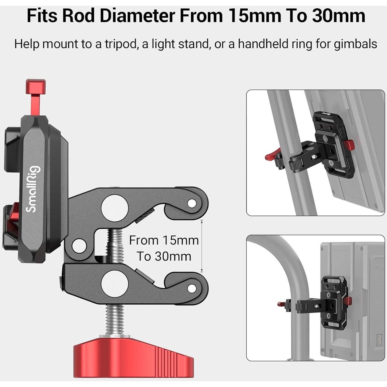 Placa de Batería Mini V Mount SmallRig 2989 con Abrazadera
