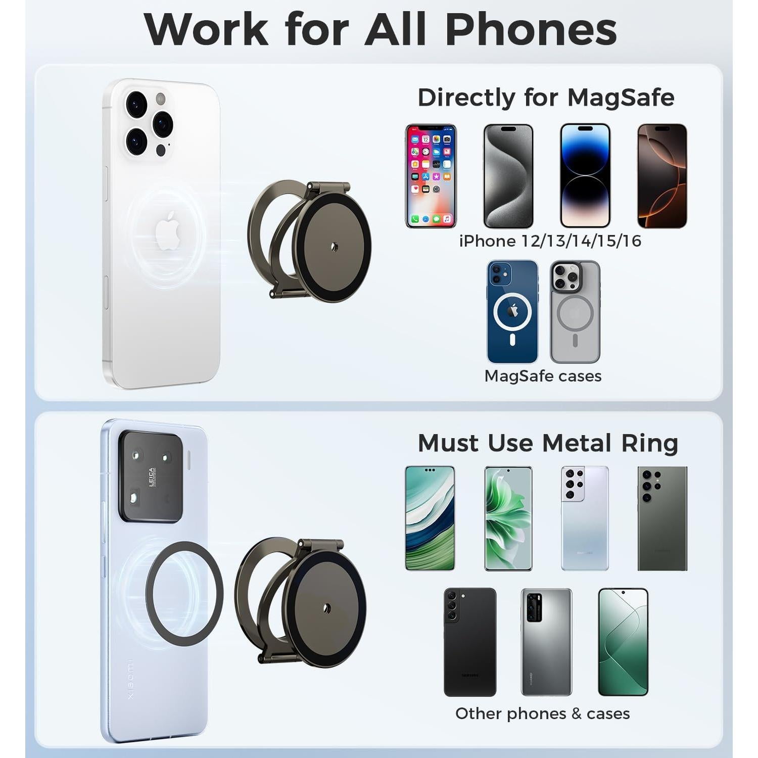 Soporte Magnético Doble TECHO para Teléfono MagSafe Ajustable