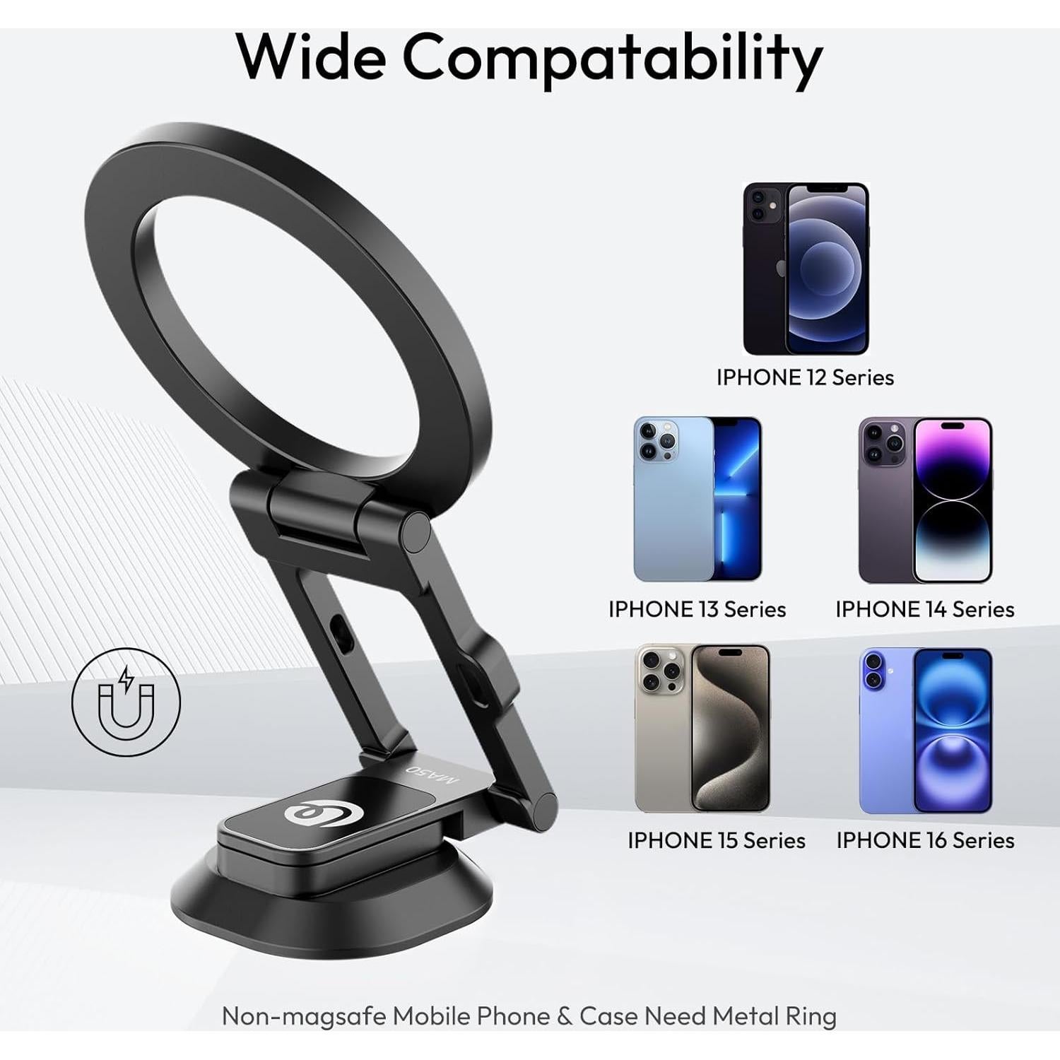 Soporte Magnético ULANZI MA50 para iPhone 12-16, Ajustable