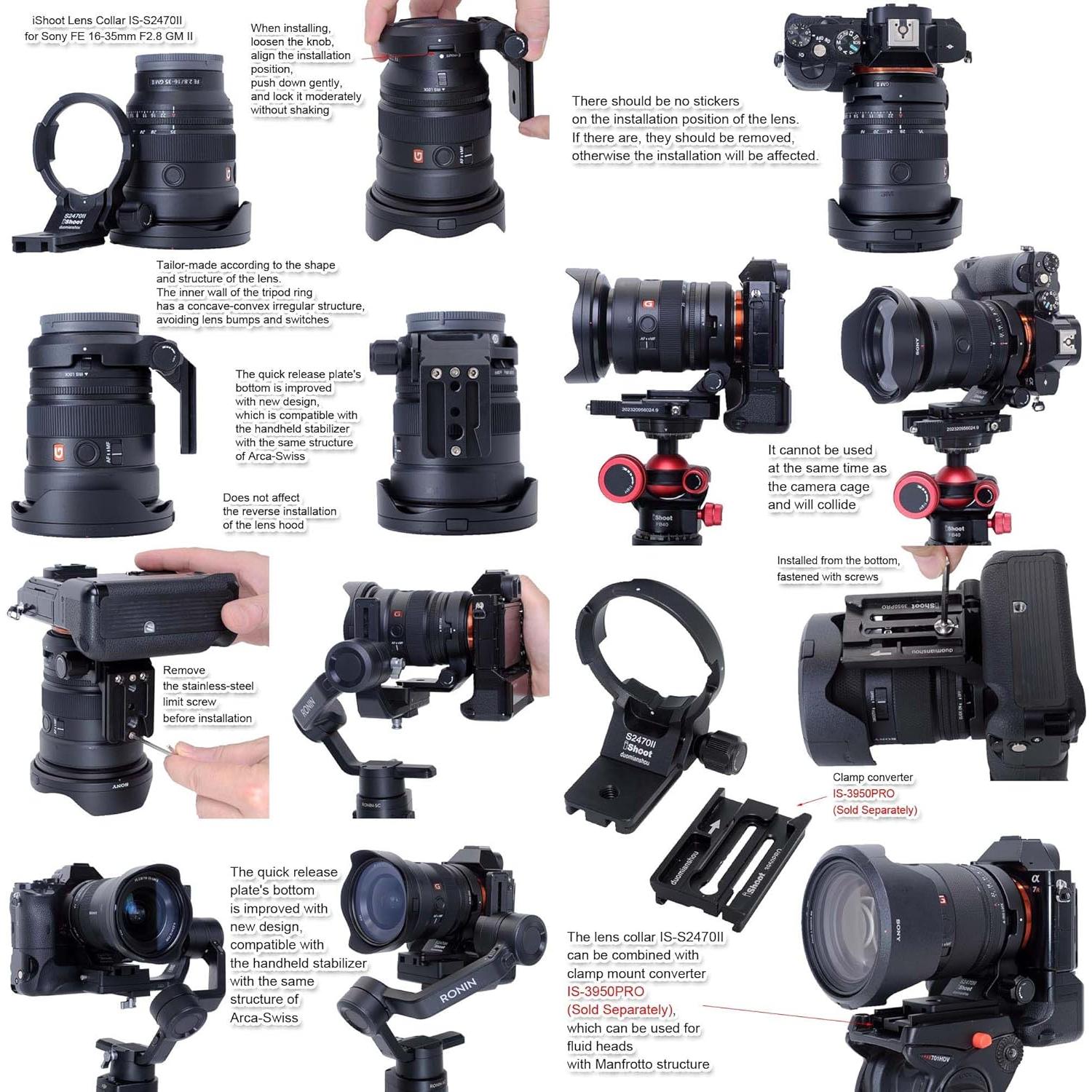 Anillo de Montaje en Trípode iShoot IS-S2470II para Sony