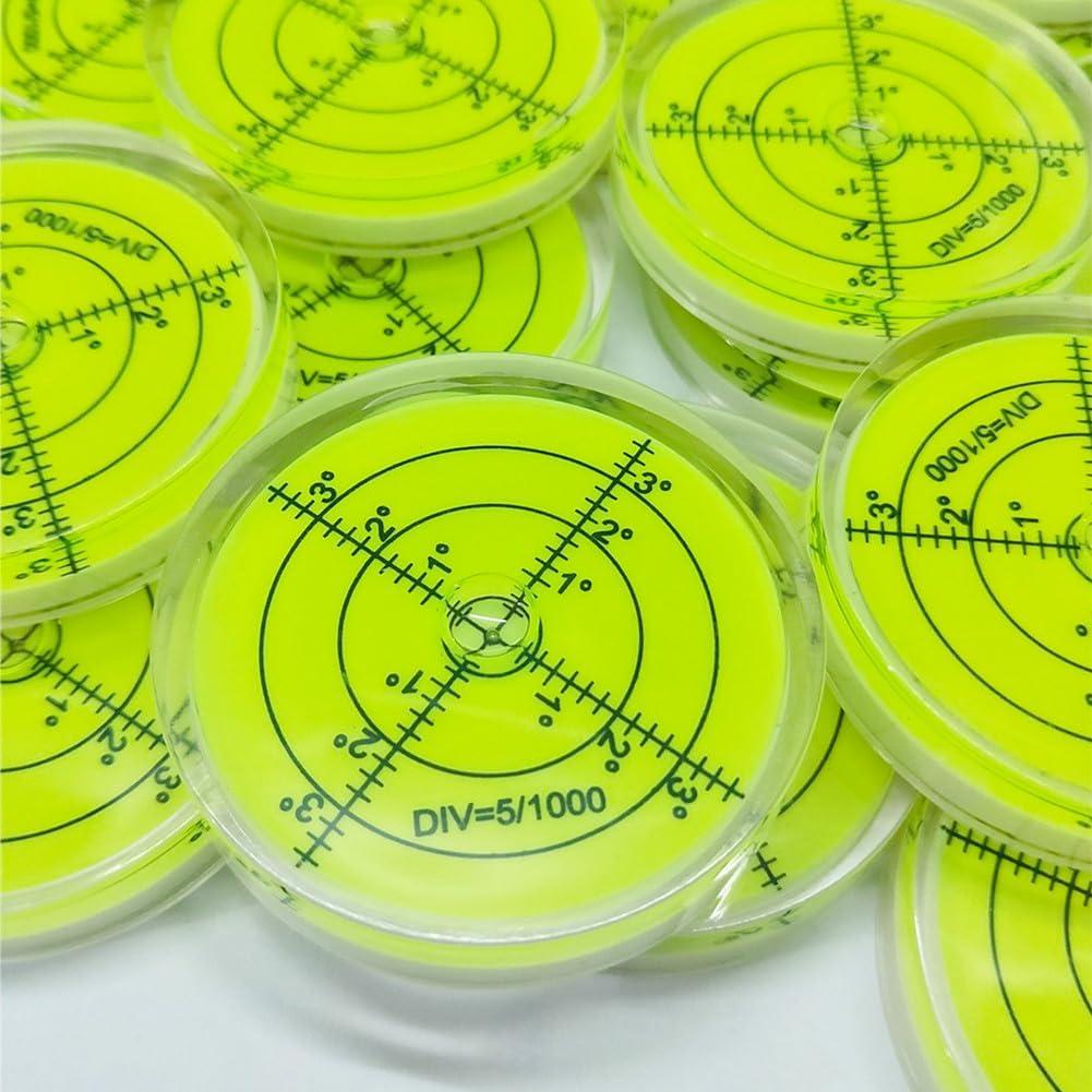 Nivel de Burbuja Circular SIZIKJXGHWYI 60mm Acrílico Amarillo-Verde