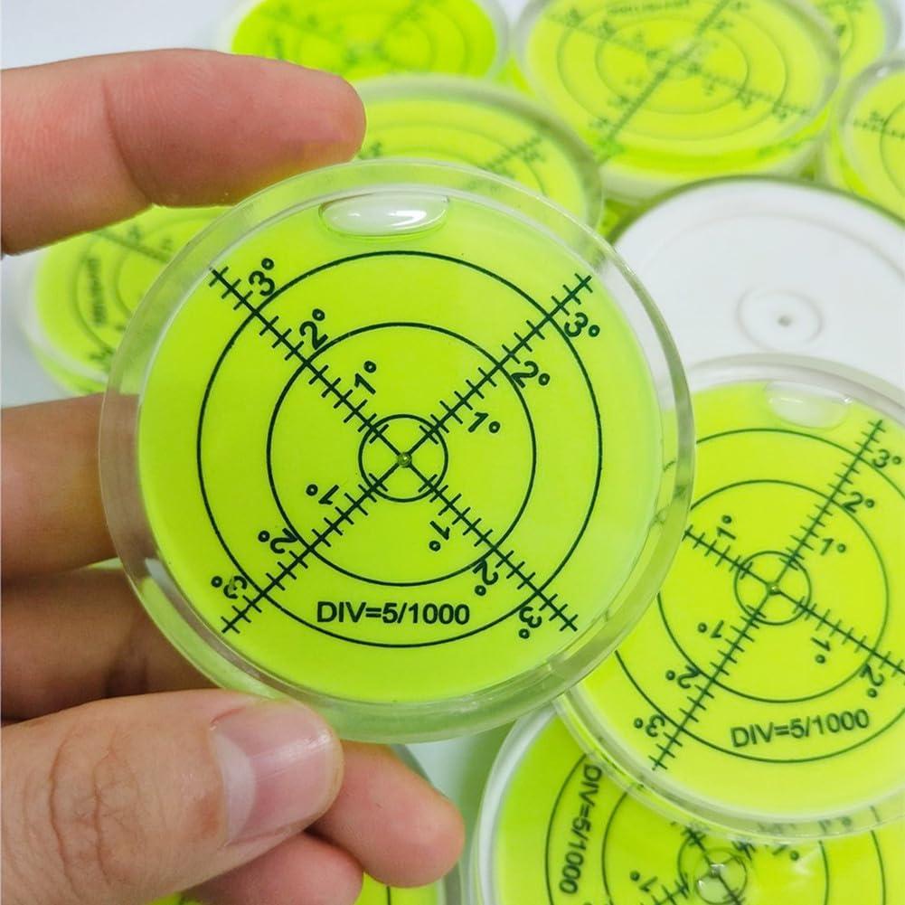 Nivel de Burbuja Circular SIZIKJXGHWYI 60mm Acrílico Amarillo-Verde