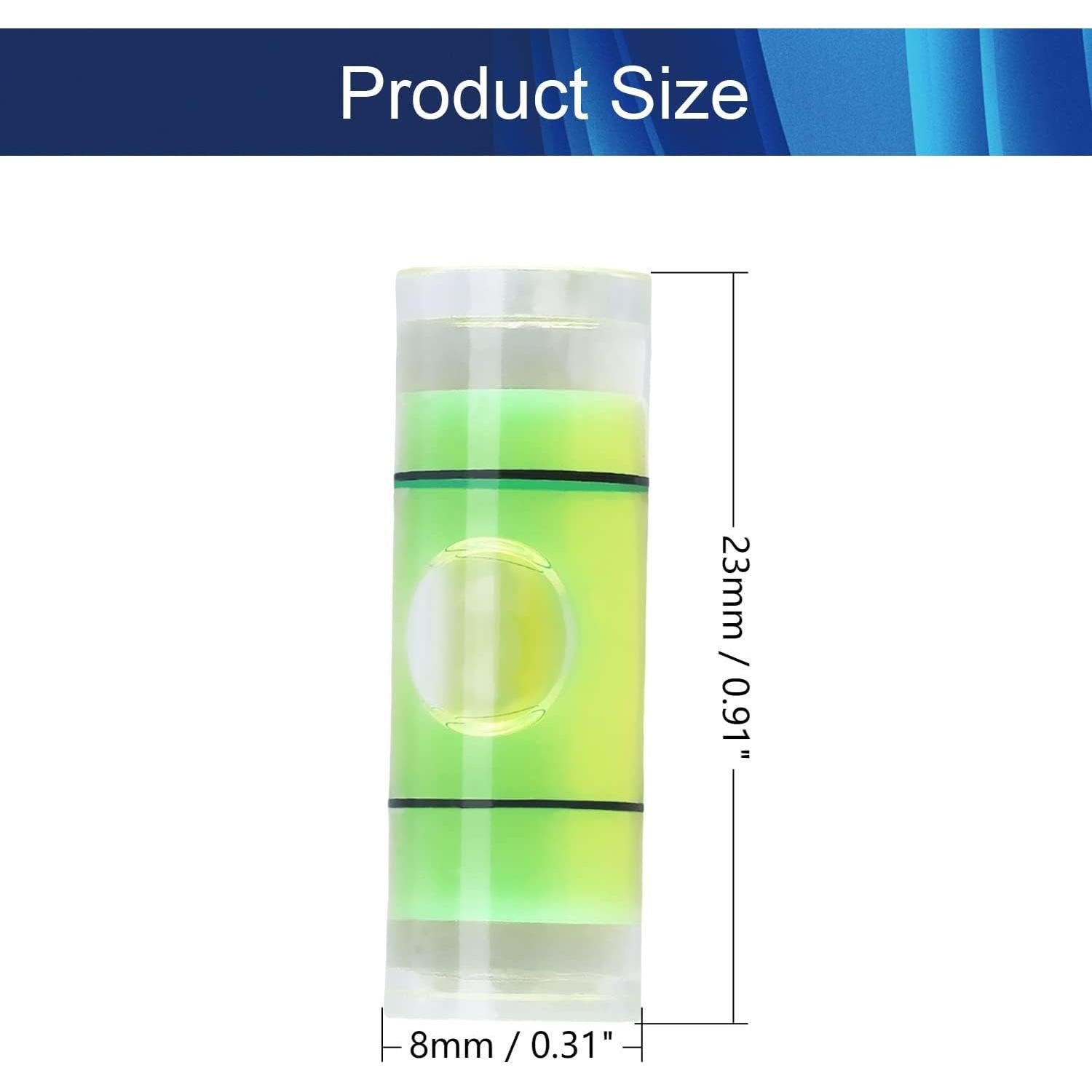 Viales de Nivel de Burbuja Cilíndricos Hegebeck 8x23mm 10 Pcs