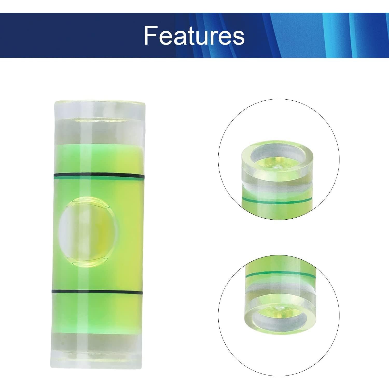 Viales de Nivel de Burbuja Cilíndricos Hegebeck 8x23mm 10 Pcs