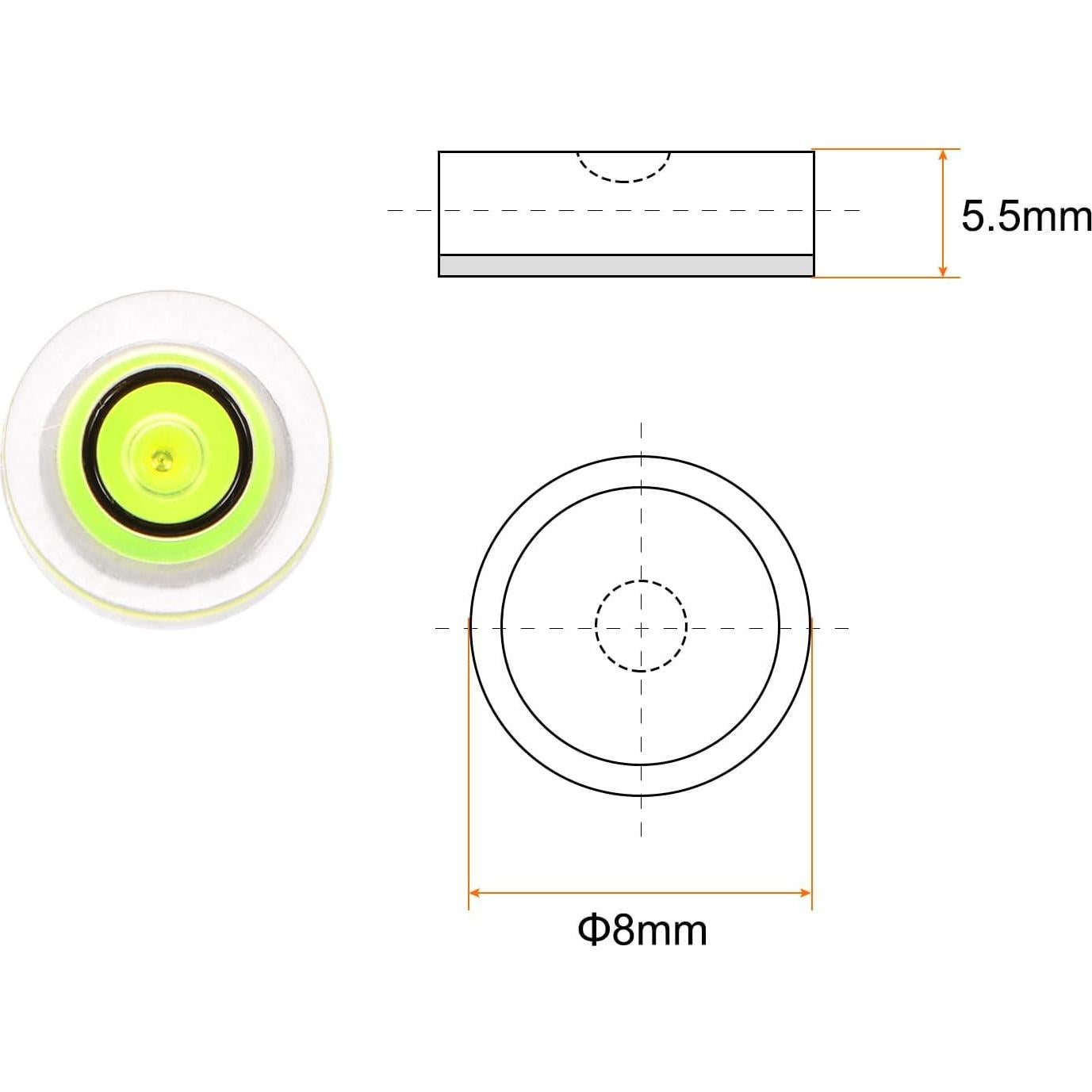 Nivel de Burbuja Circular HARFINGTON 8mm Verde - 6 Piezas