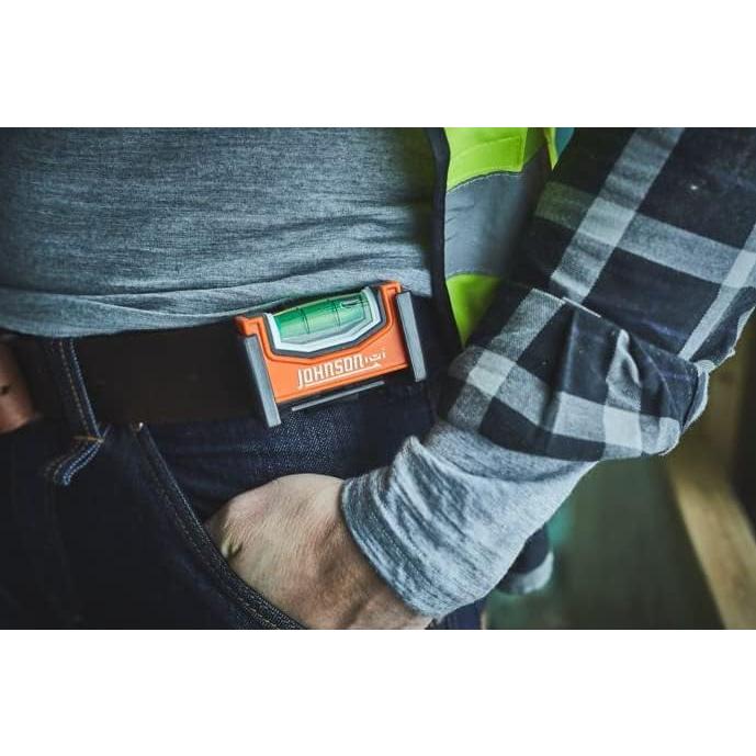 Nivel de bolsillo magnético Johnson 1721P, 90.72g, naranja