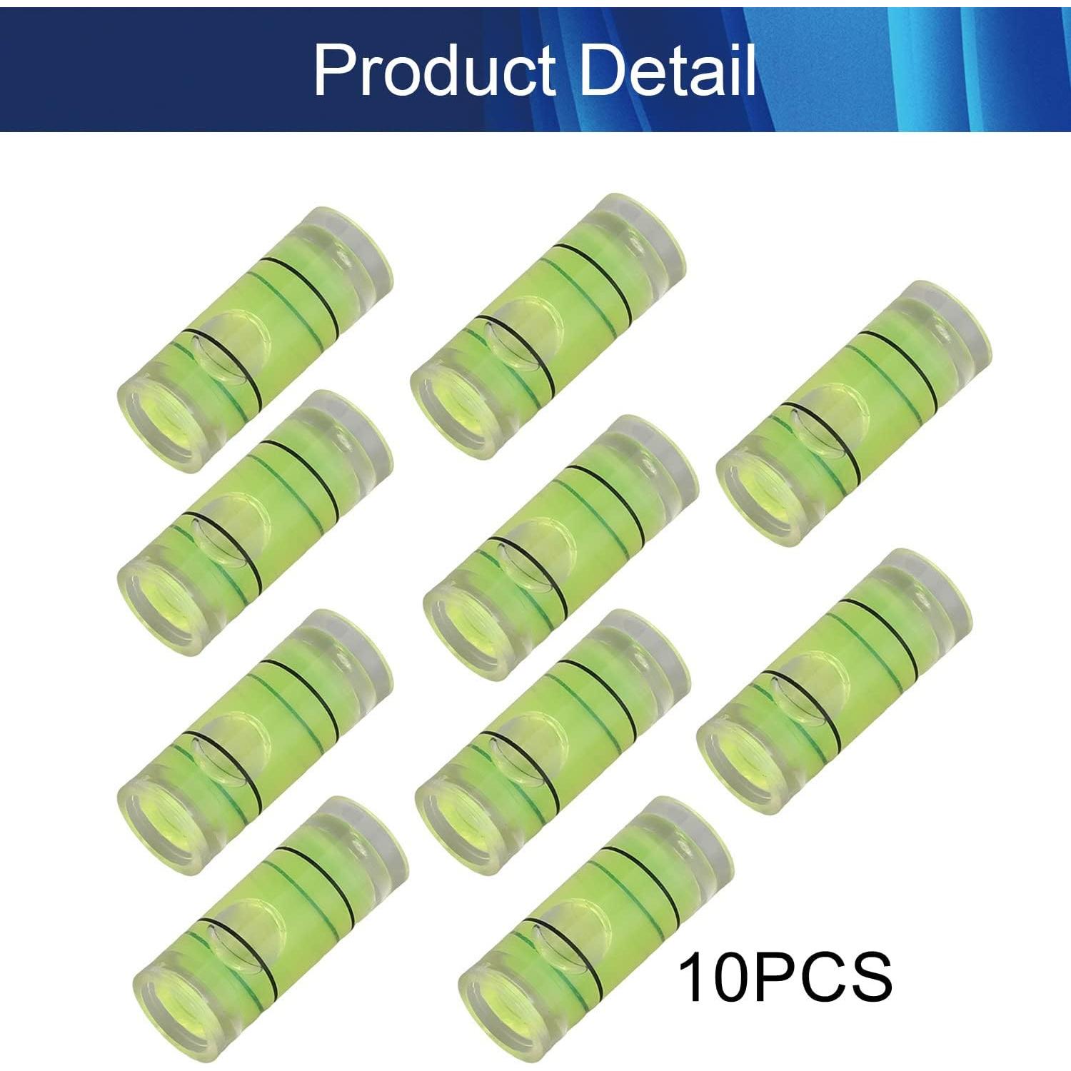 10 Niveles de Burbuja Cilíndricos Hegebeck 8x20mm PMMA