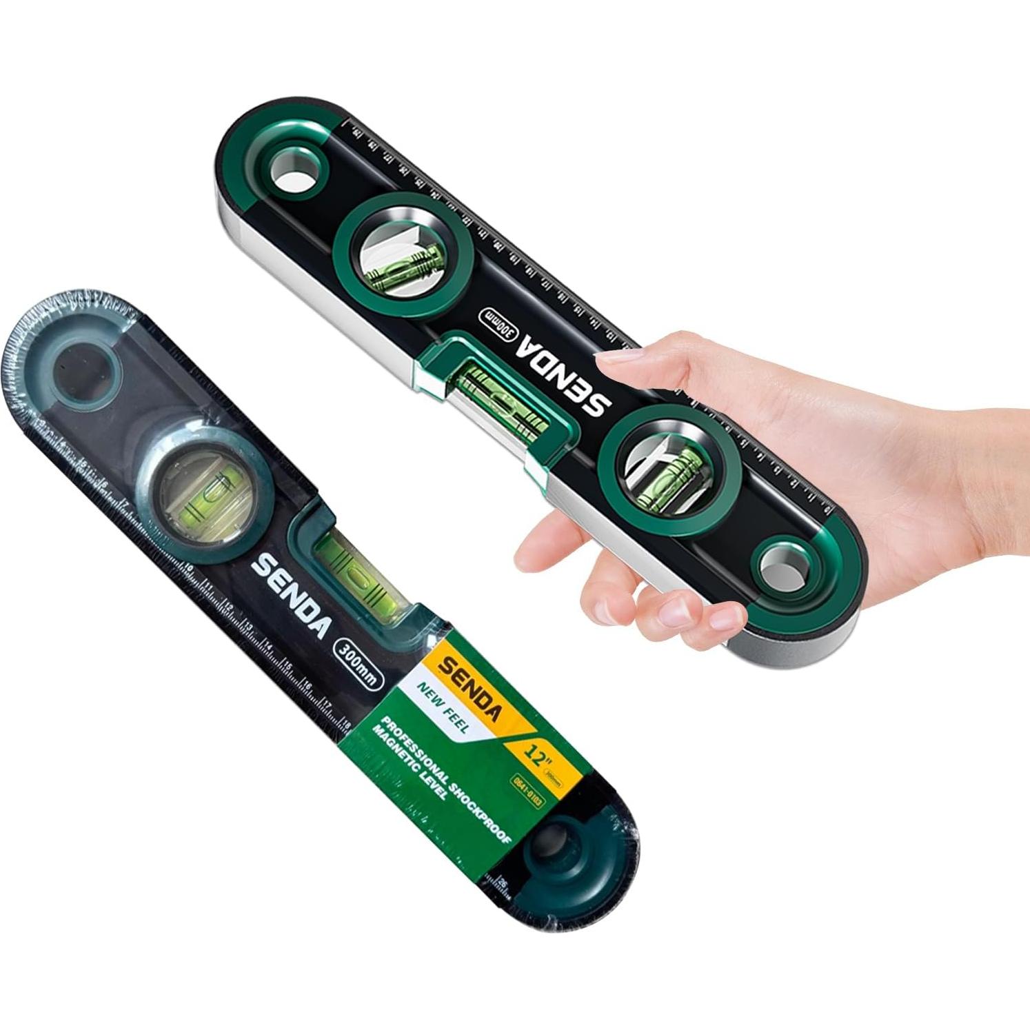 Nivel Torpedo Magnético 30 cm SENDATOOLS con 3 Viales