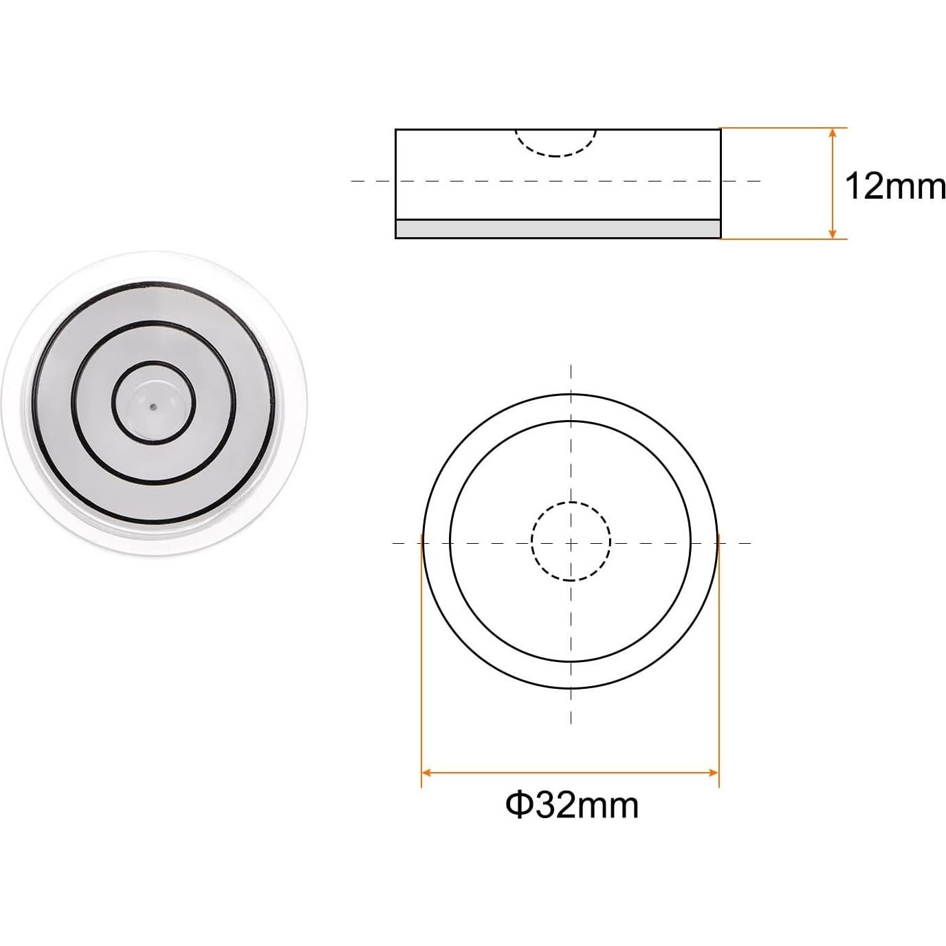 Niveles de Burbuja Circulares HARFINGTON 32mm x 12mm Blancos