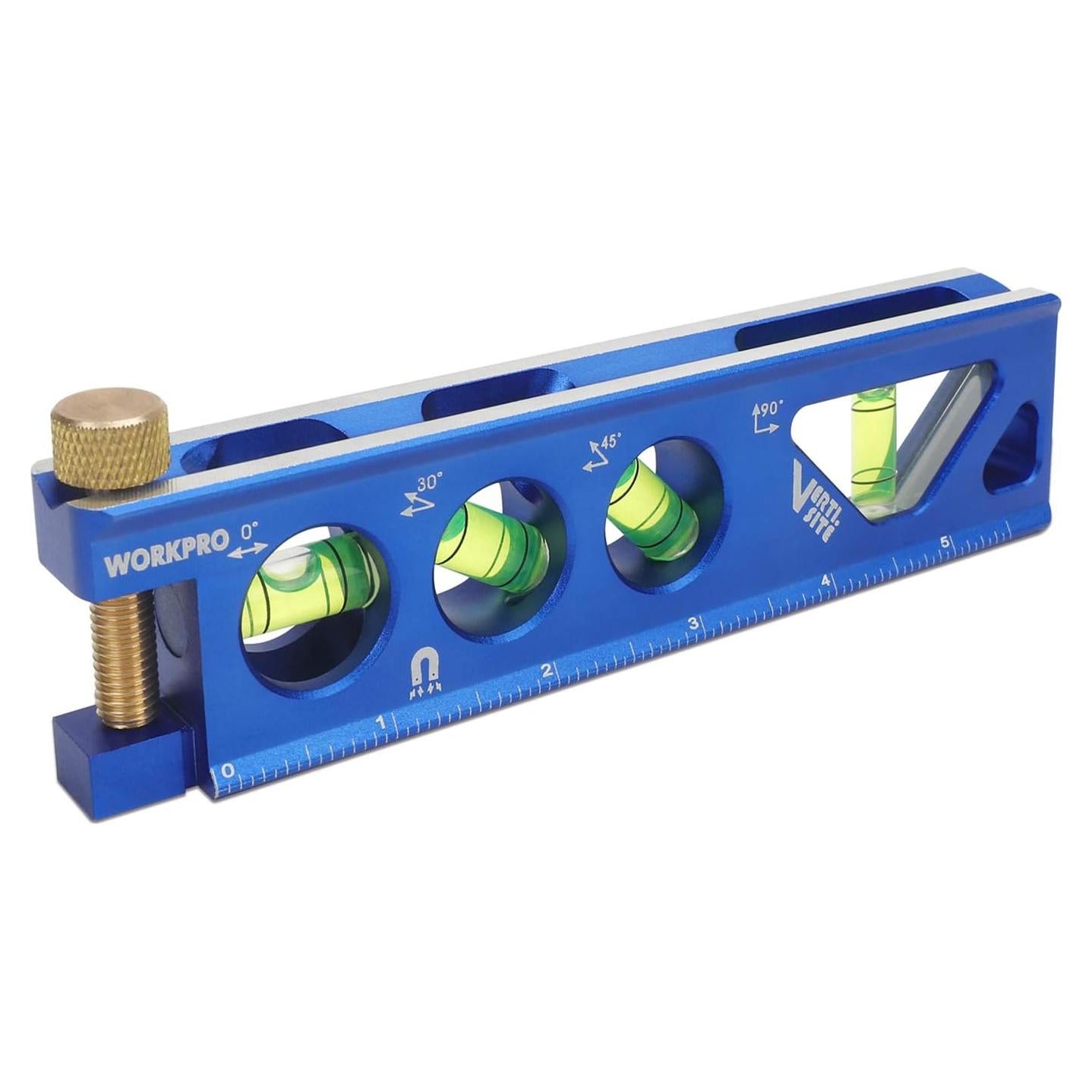 Nivel Torpedo Magnético WORKPRO 16.5 cm con 4 Viales