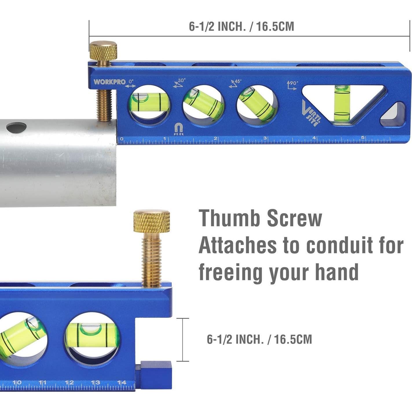 Nivel Torpedo Magnético WORKPRO 16.5 cm con 4 Viales