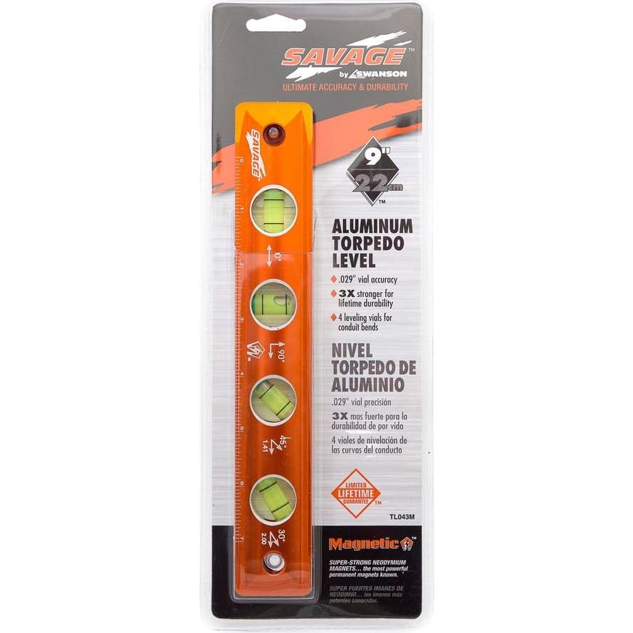 Nivel Torpedo Magnético Swanson TL043M 22.86 cm Naranja