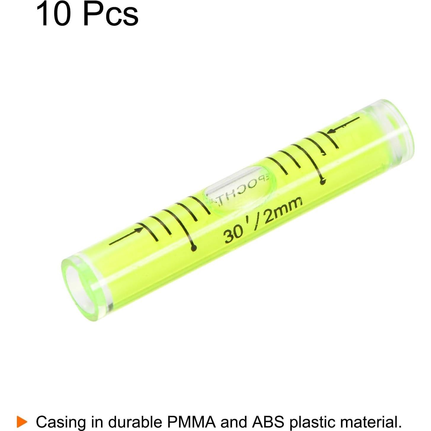 Nivel de Burbuja Cilíndrico Mini HARFINGTON 10pcs 9x5cm PMMA