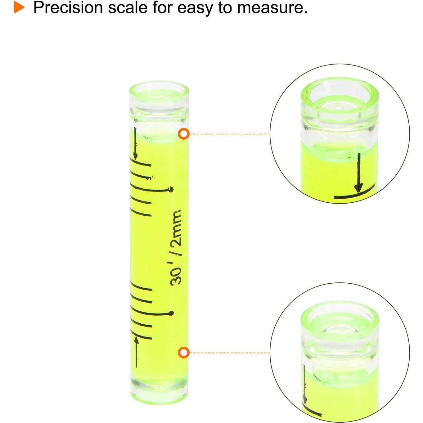 Nivel de Burbuja Cilíndrico Mini HARFINGTON 10pcs 9x5cm PMMA