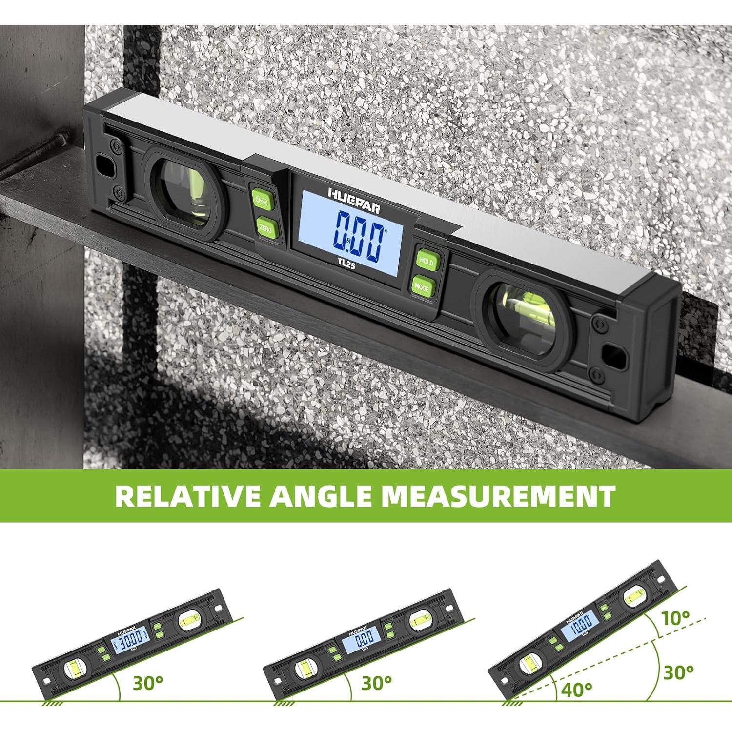 Nivel Digital Torpedo Huepar TL25 10" Aluminio IP54