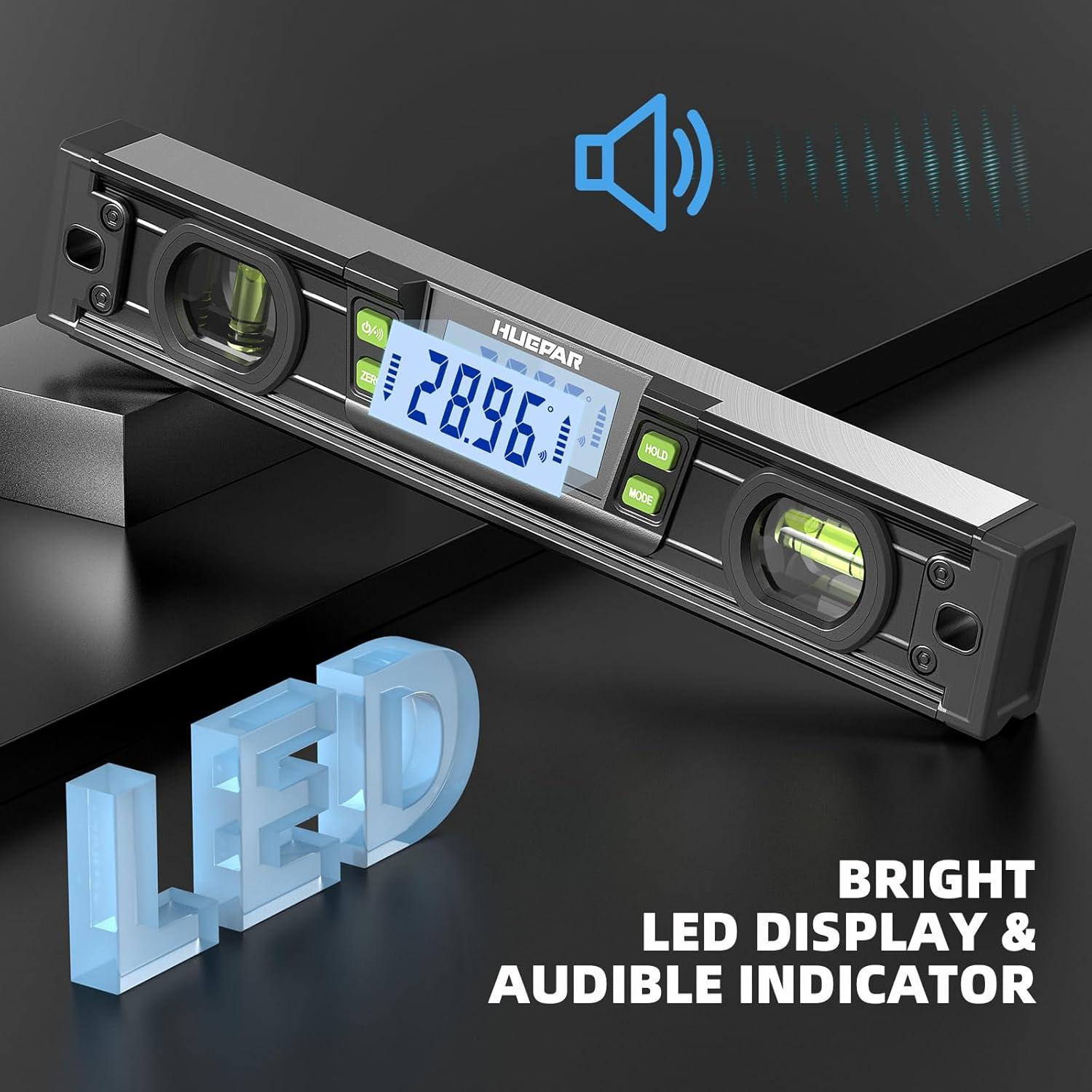 Nivel Digital Torpedo Huepar TL25 10" Aluminio IP54