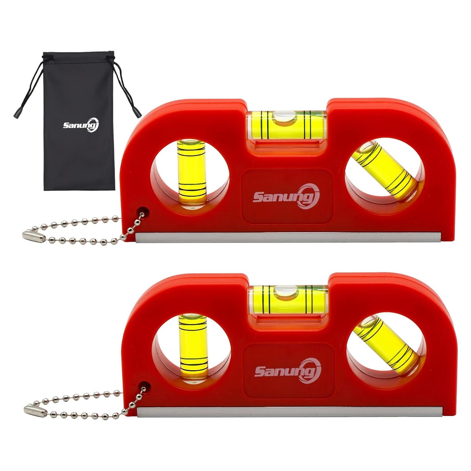 Niveles de Burbuja Sanung, Juego de 2 Portátiles con Base Magnética